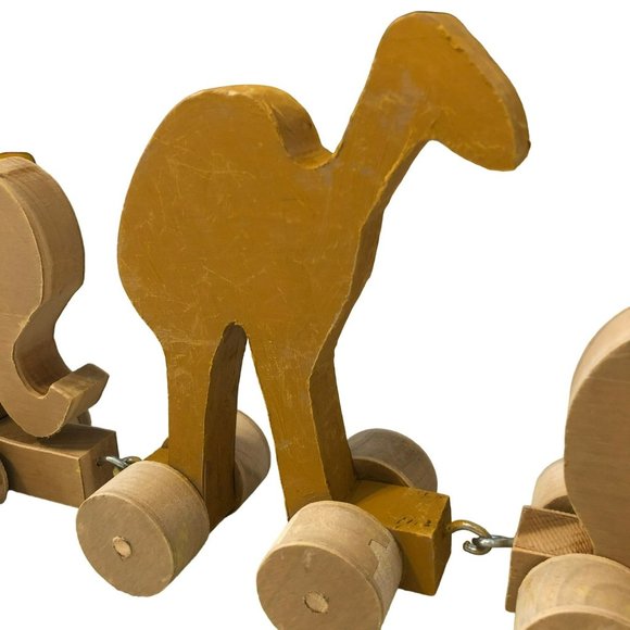 Wood Handmade Animal Train Grandpa Craft Unfinished Toy - Picture 5 of 11